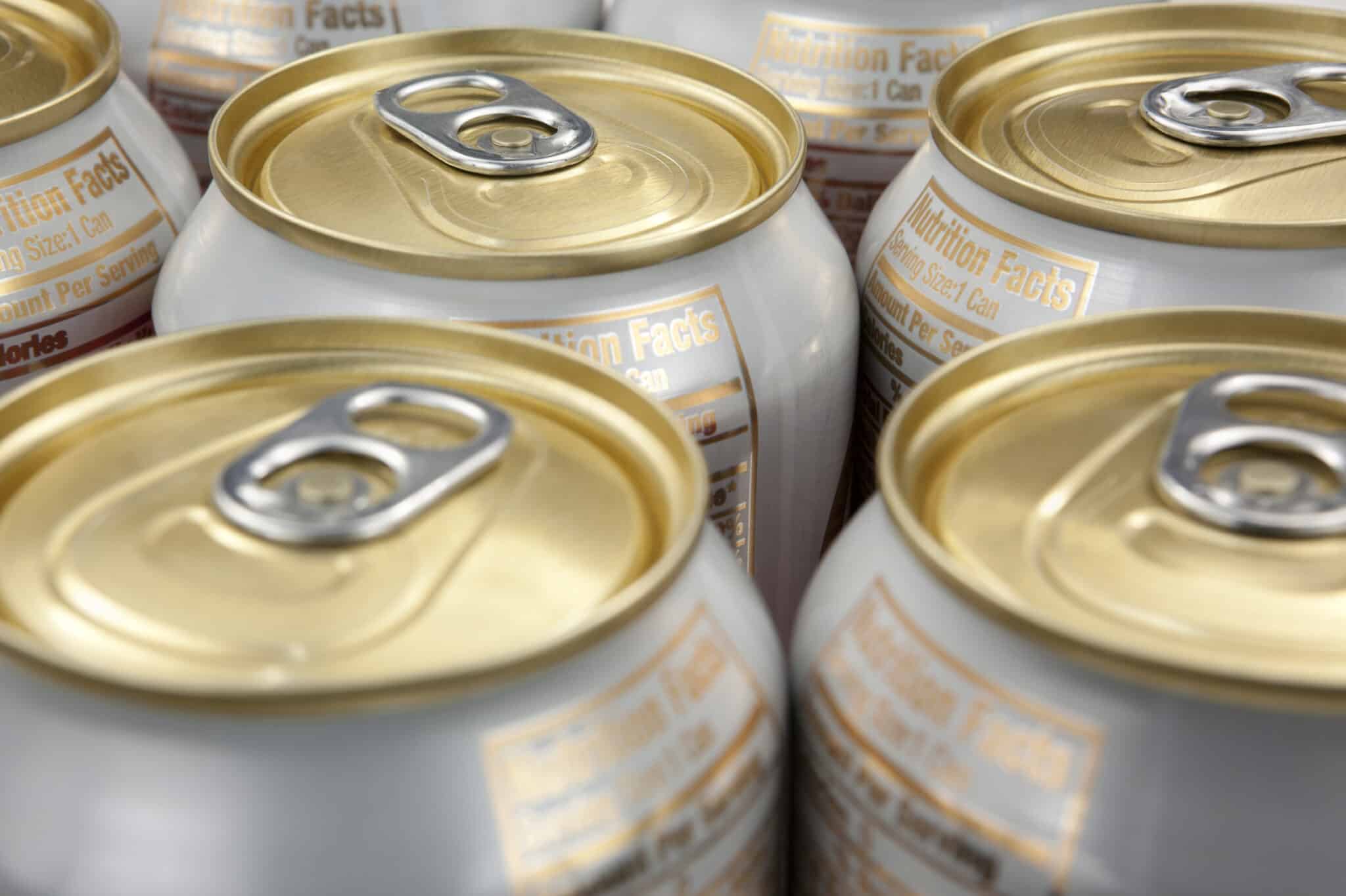 Top down image of beer cans